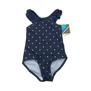 Polarn O. Pyret Girls Navy Polka Dot Swimsuit With UV Protection 1-2 Years